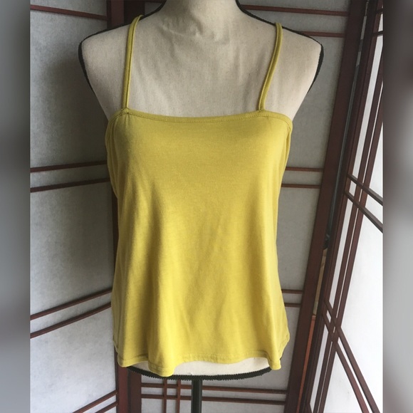 SMALL Urban Mango Mustard Yellow Lace Top w Tank - Picture 4 of 7
